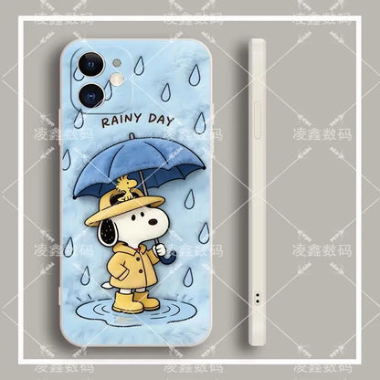 Cute Cartoon Anime Lucky Snoopy TPU All Covered Soft Phone Case Anti-drop For iPhone