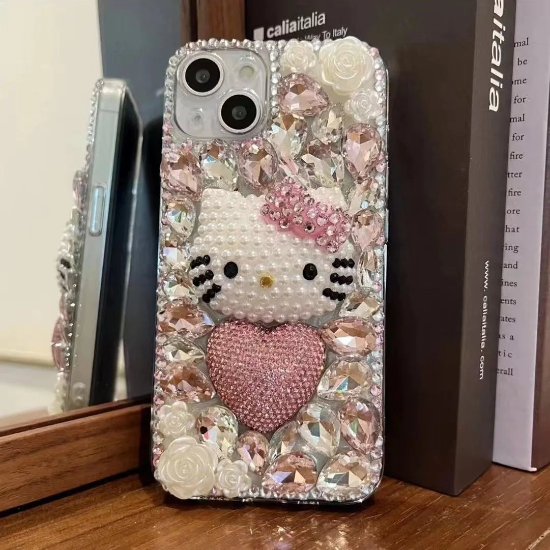 Kawaii Hello Kitty Full Drill Mobile Phone Case For iPhone