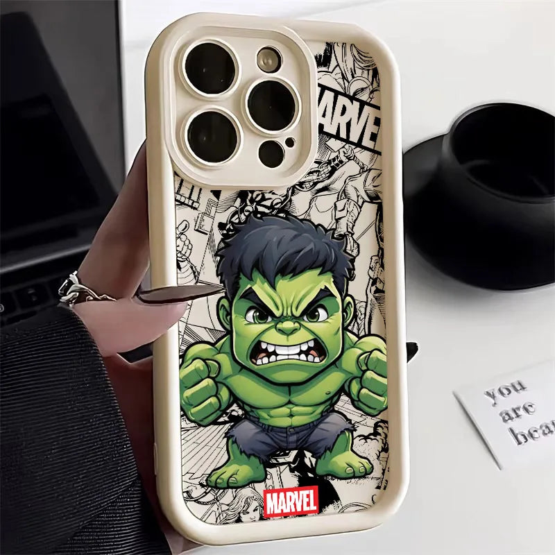 Funny Deadpool Hulk Cute Phone Case For iPhone