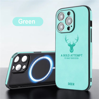 Deer A Bold Attempt is Half Success Leather Case For iPhone