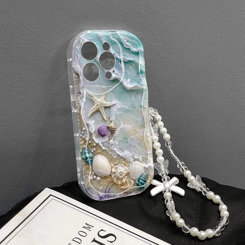 Beach Seashell Starfish Pattern Phone Case For iPhone