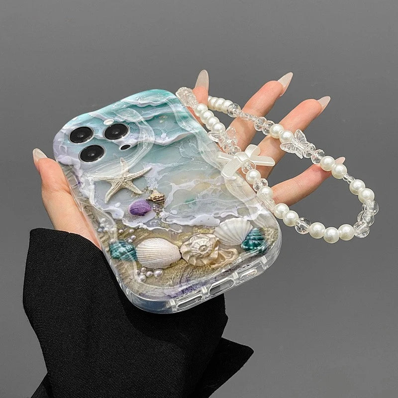 Beach Seashell Starfish Pattern Phone Case For iPhone