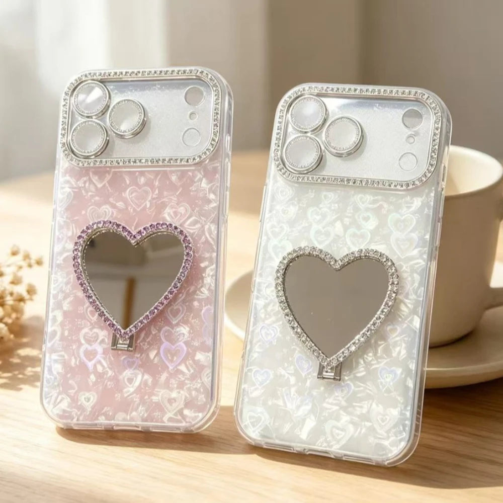 Heart Mirror Luxury Phone Case For iPhone