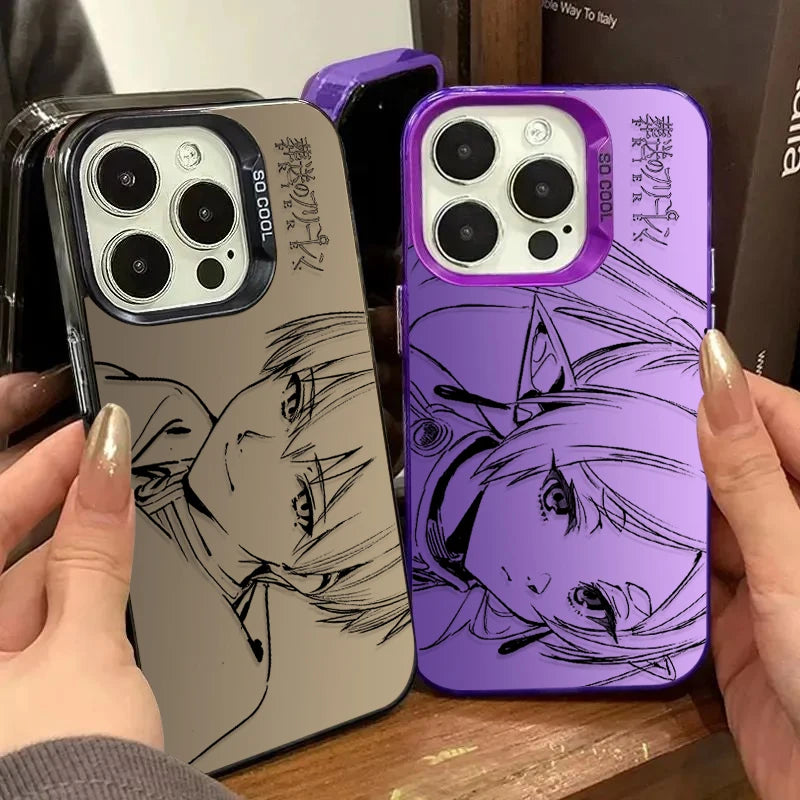 Anime Frieren Couple Hard Plating PC Case For iPhone