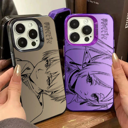 Anime Frieren Couple Hard Plating PC Case For iPhone