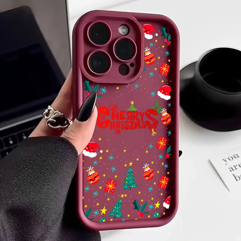 Merry Christmas Happy New Year Silicone Case For iPhone