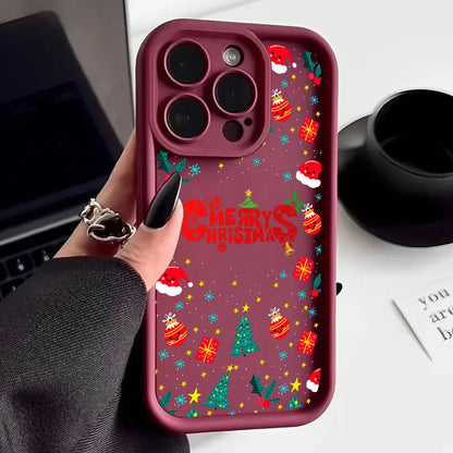 Merry Christmas Happy New Year Silicone Case For iPhone