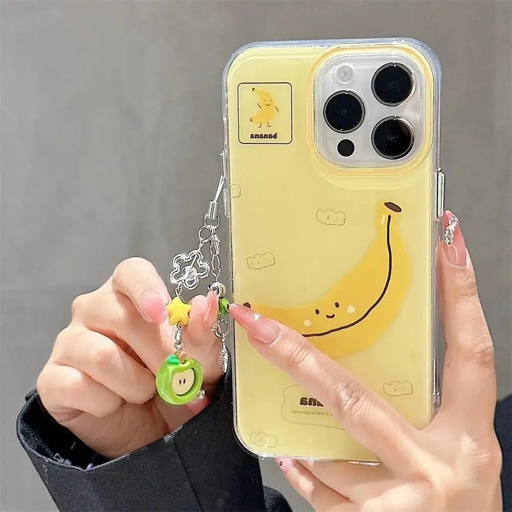Funny Bite Apple Banana Phone Case For iPhone
