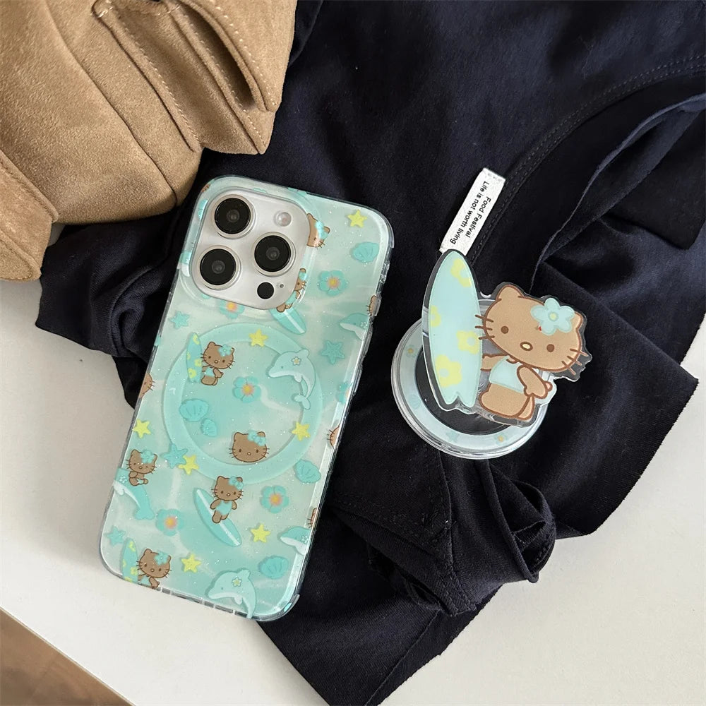 New Surf Dolphin Hello Kitty Luxury Stylish Cute Phone Case