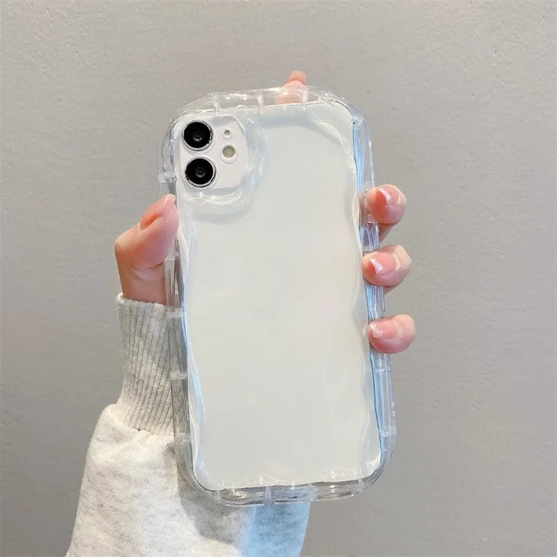 Korean 3D Bear Hang Phone Chain Lanyard Clear Soft Case For iPhone