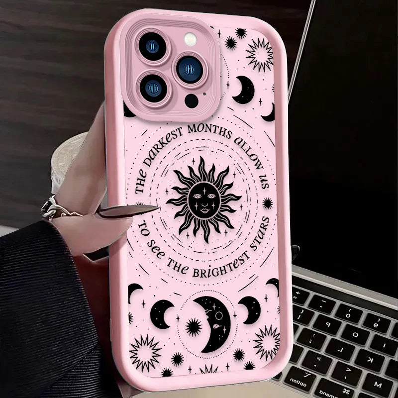 Retro Moon Sun God Phone Case For iPhone