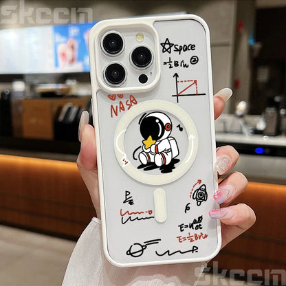 Magnetic Astronaut Clear Phone Case For iPhone