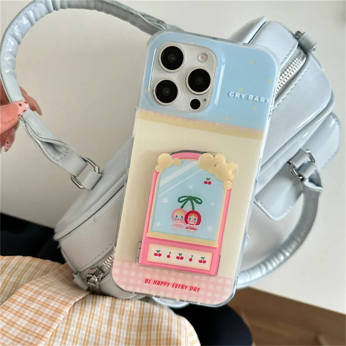 Kawaii Cartoon Hello Kitty Stand Holder Phone Case For iPhone