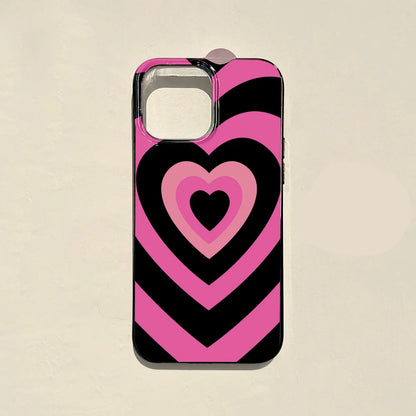 Cute Gradient Pink Sweet Love Heart Phone Case For iPhone