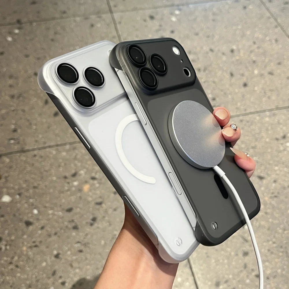 Matte For Magsafe Frameless Hard PC Case  For iPhone