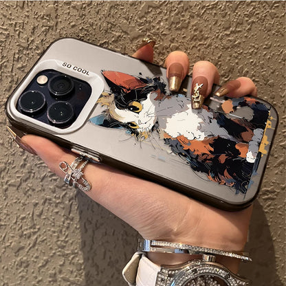 Cute Painting Cat Phone Case For iPhone