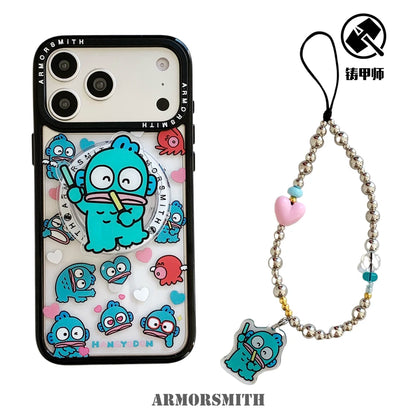 Sanrio Hangyodon Magnetic Holder Magsafe Wireless Charge Cute Cartoon Phone Case For iPhone