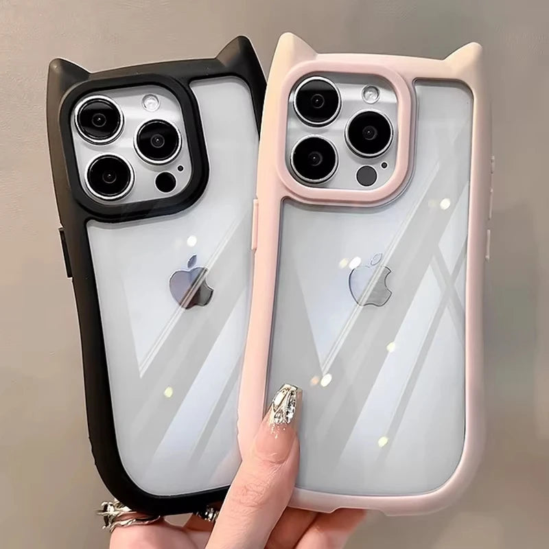 Soft Silicone Cute Cat Ear Phone Cases