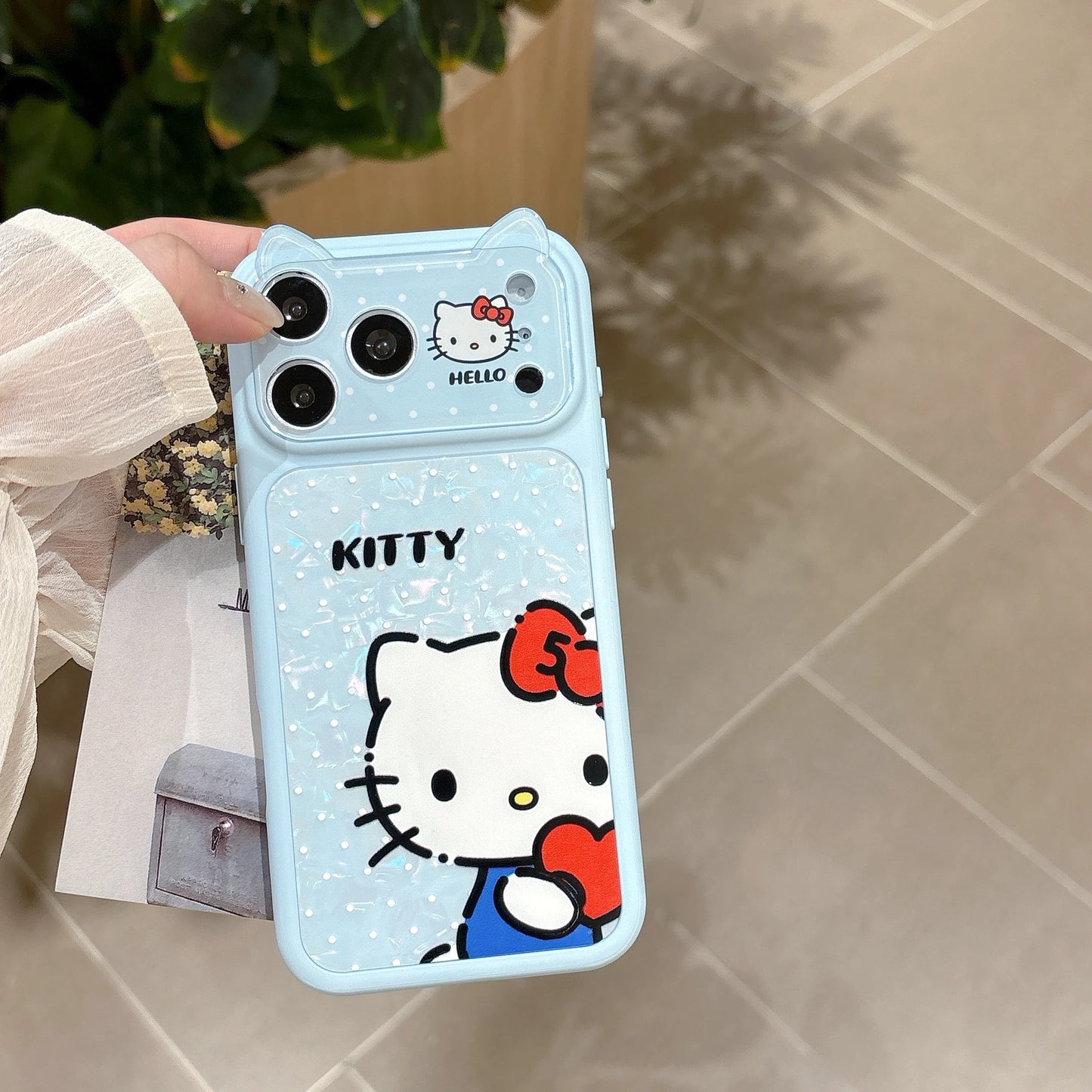 Korea INS Polka Dot Hello Kitty Shockproof Phone Case For iPhone