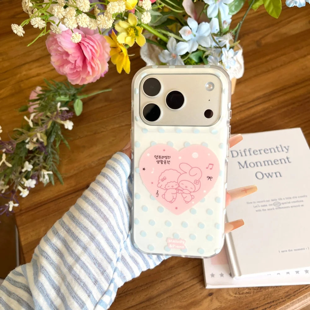 Korean Cute Cartoon Love Sanrio My Melody Shockproof Phone Case For iPhone