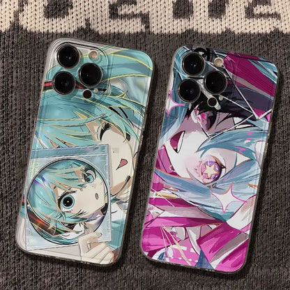 Creative Anime Hatsune Miku Tpu Transparent Phone Case For iPhone