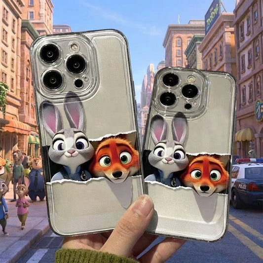 Zootopia Phone Case Judy Nick Cartoon Soft Case Compatible With iPhone