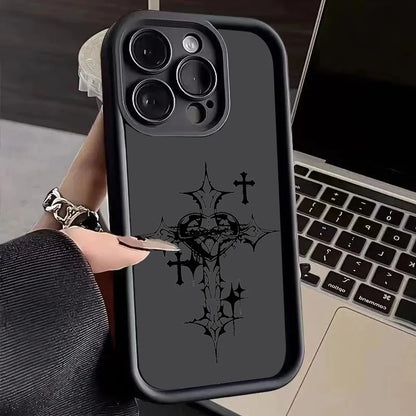 Luxury Black Cross Print Phone Case