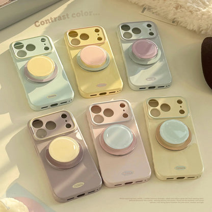 Korean Macaron Candy Colors Bracket Magnetic Phone Case For iPhone