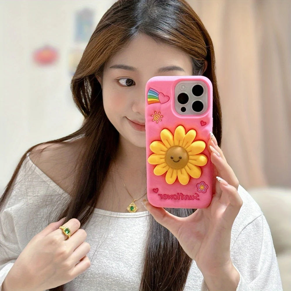 Niche Cute Three Dimensional Flower Phone Case