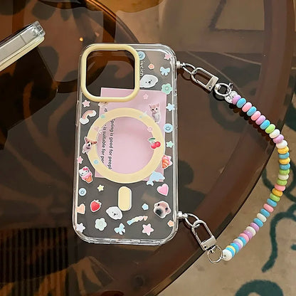Clear Cute Puppy Magnetic Stand Phone Case
