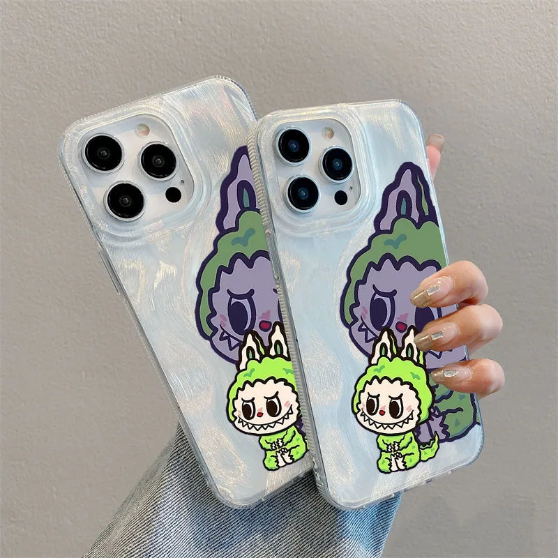 Cartoon Green Labubu Phone Case