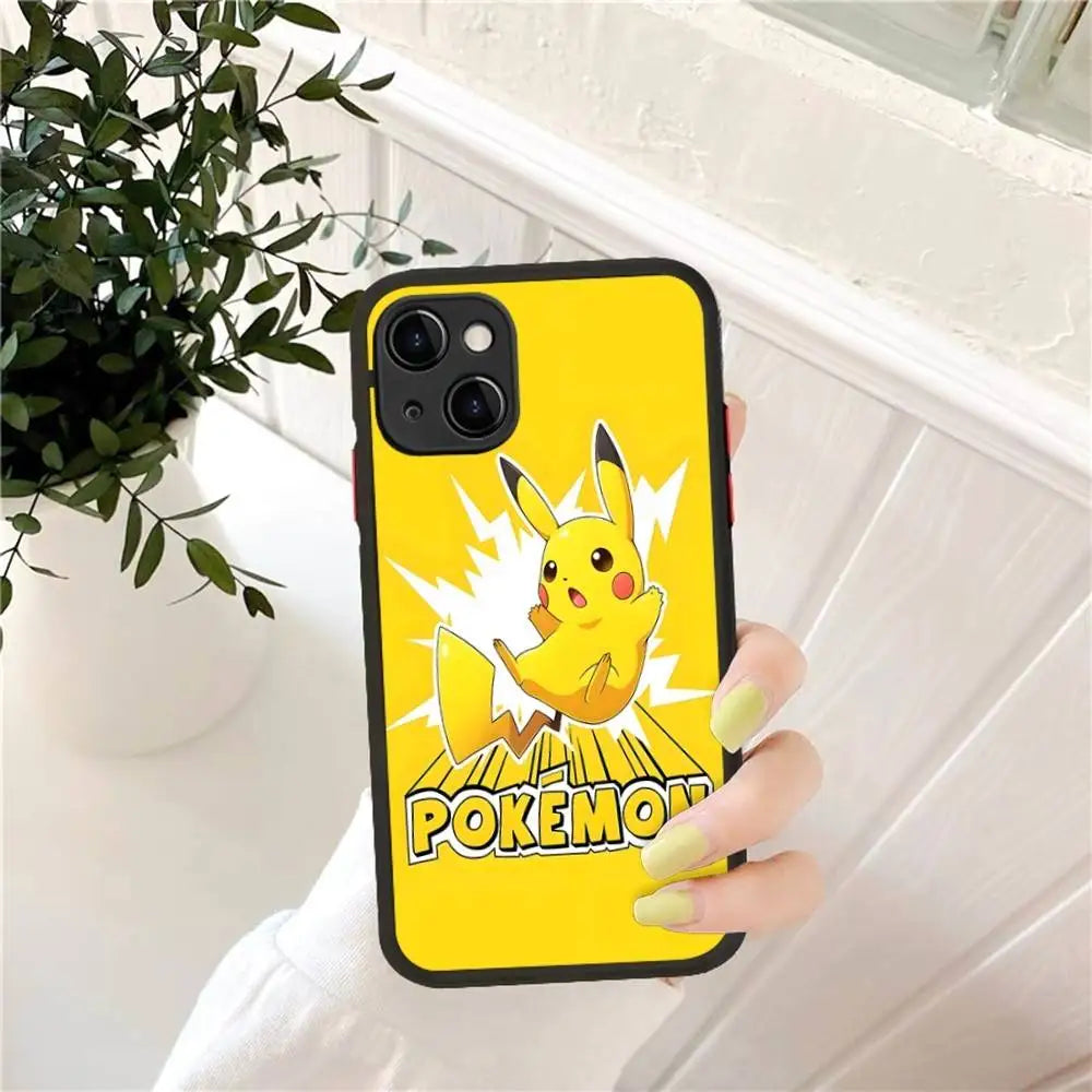 Pokemon Gengar Pikachu Painting Phone Case For iPhone