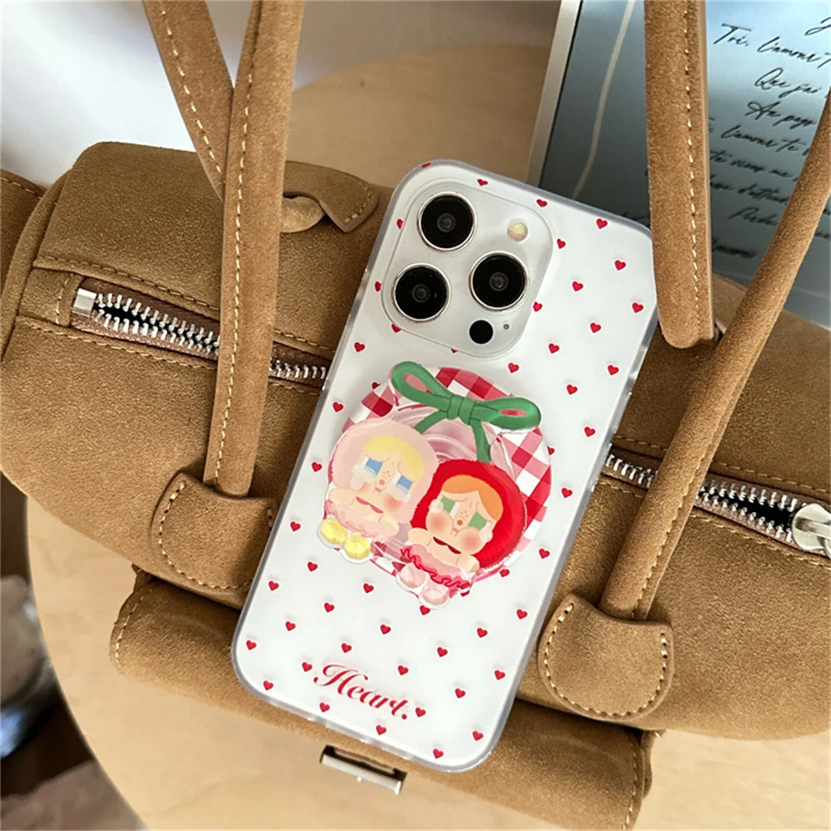 Korean Blue Polka Dot Magnetic Phone Cover For iPhone