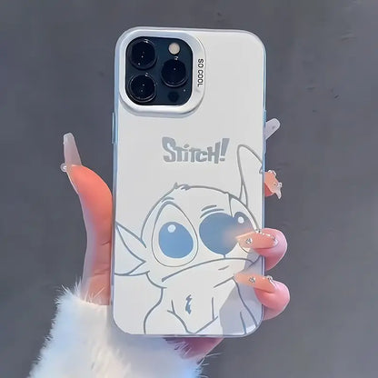 Disney Stitch Cartoon White Phone Case For iPhone