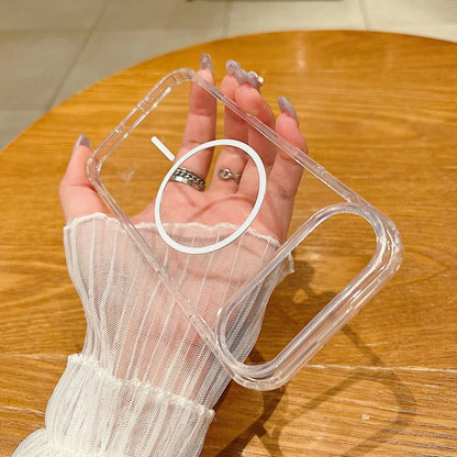 For magsafe Wireless Charge Acrylic Phone Case For iPhone