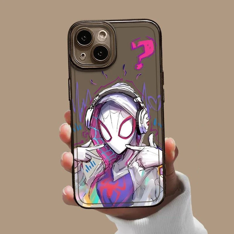 Luxury Marvel Spider Man Couple Soft Phone Case For iPhone