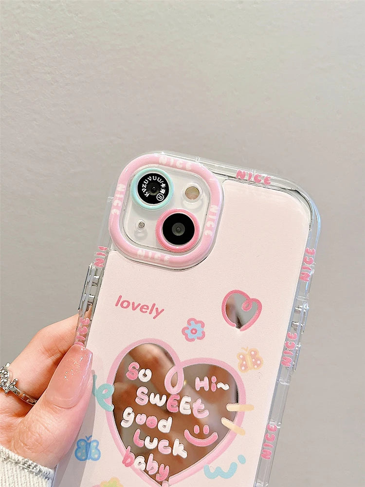 Sweet Heart Good Luck Bow Mirror Hard Phone Case