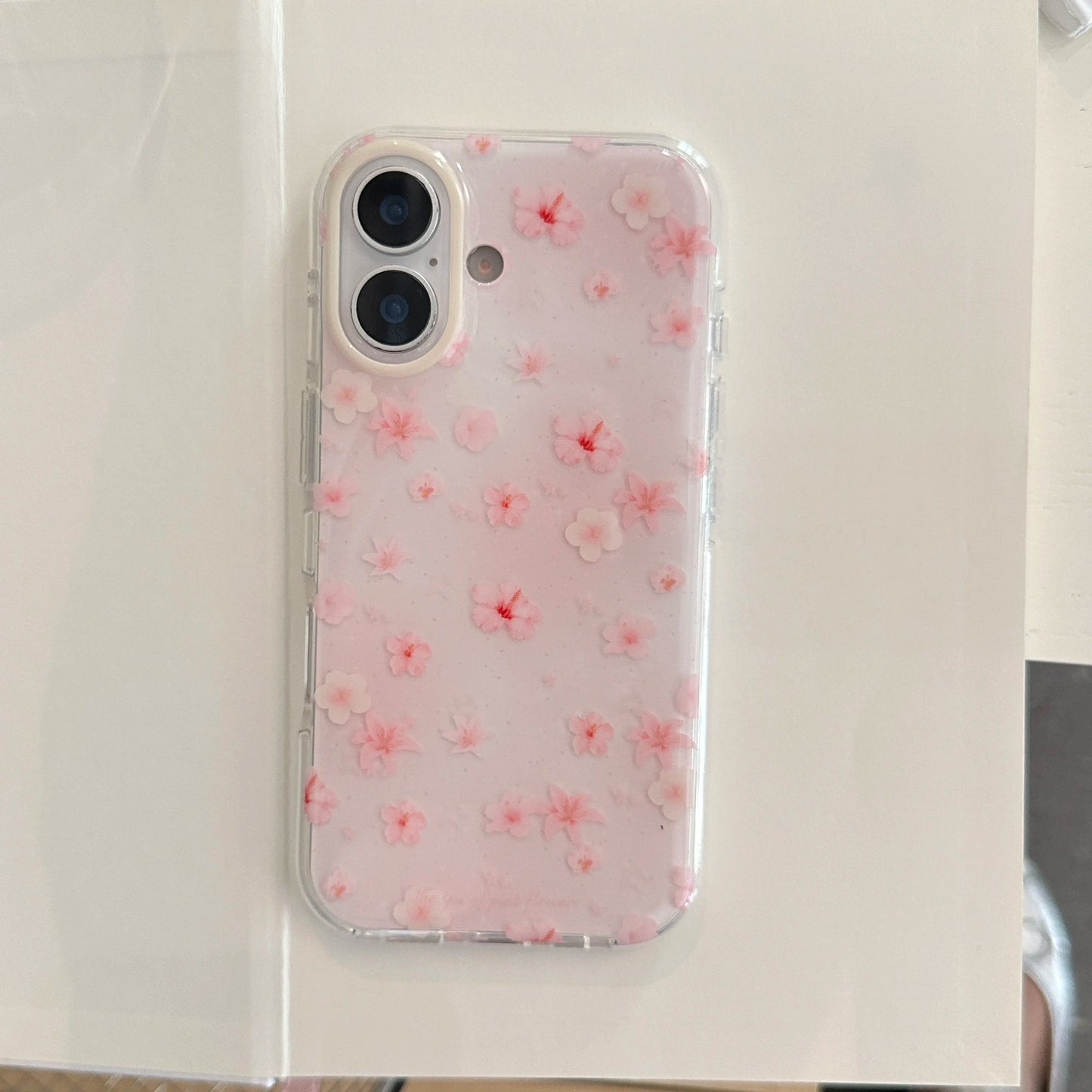 Adorable & Sweet Pink Cherry Blossom Prints with Beaded Chain Lovely Phone Case