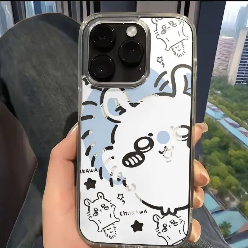 Anime Chiikawa Momonga Transparent Magnetic Shell For iPhone