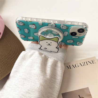 Kawaii Cartoon Bear Stand Magnetic Phone Case