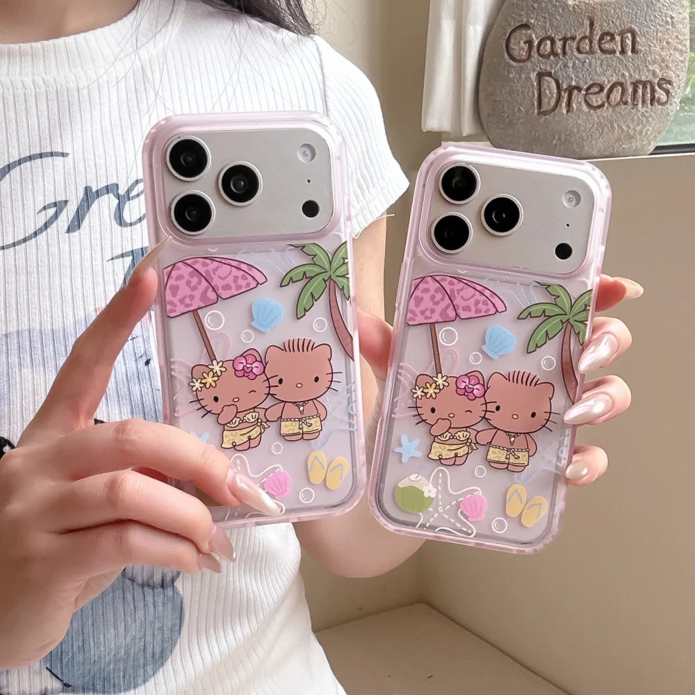 Luxury Cute Cartoon Beach Vacation Style Phone Case For iPhone
