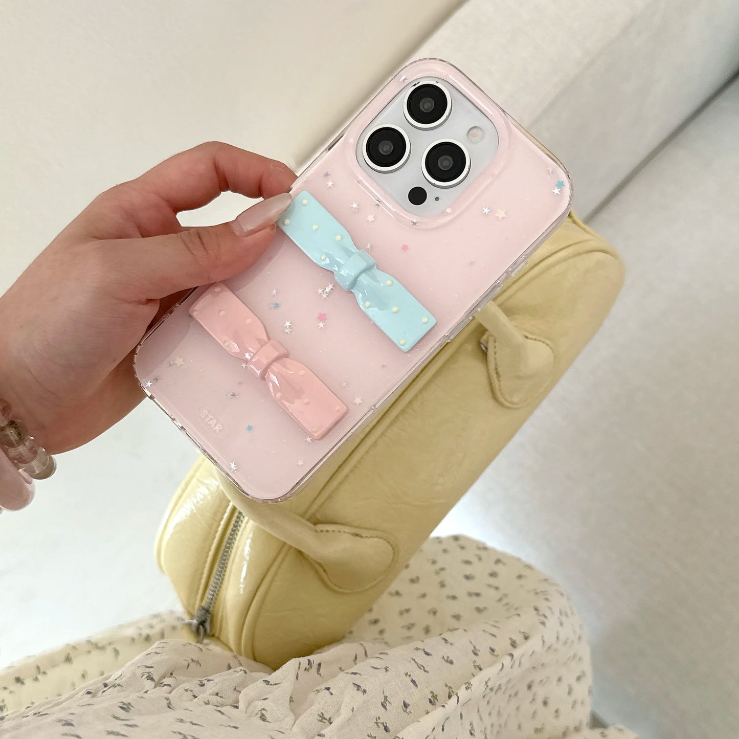 Sweet & Cute Pink Cover with Bow Decorations Lovely Girly Styles Phone Case