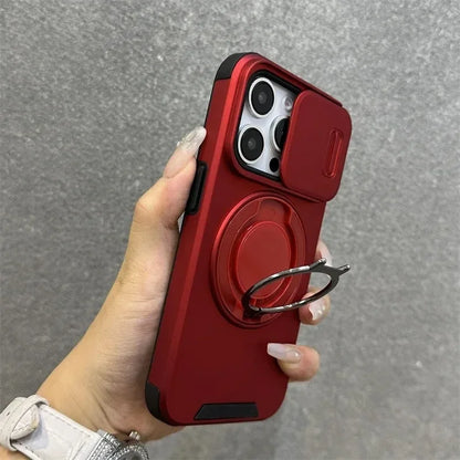 Heavy-Duty Rugged Armor Magnetic Bracket Phone Case For iPhone
