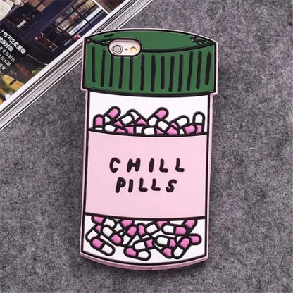 Creative 3D Cartoon Pills Bottle Soft Silicone Phone Case For iPhone