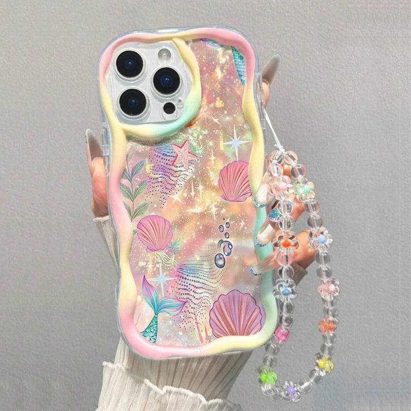 Colored Gradation Scallops Pattern Phone Case For iPhone