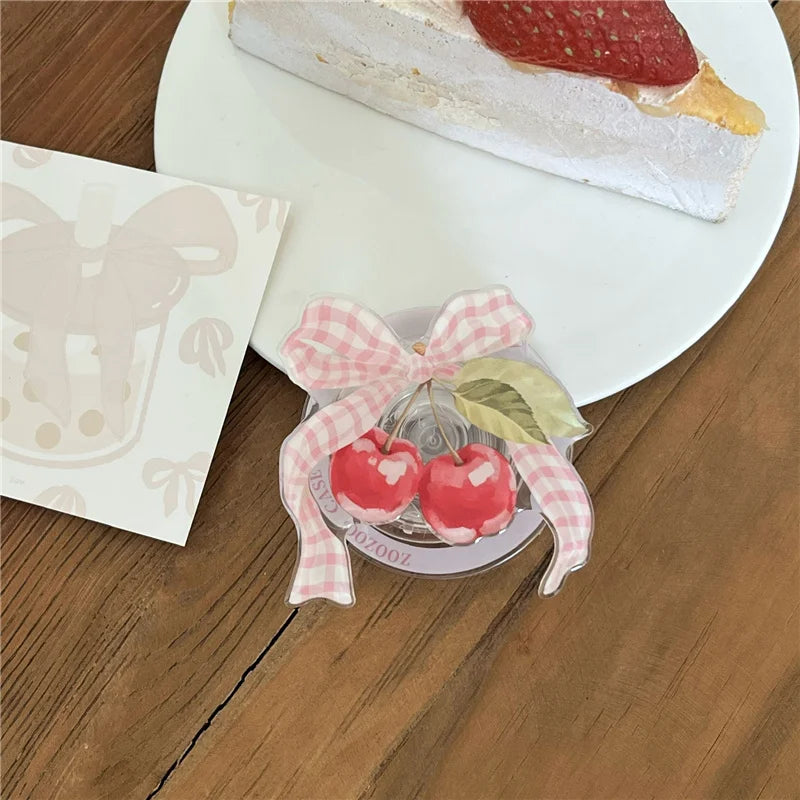 Cute Bow Cherry Magnetic Phone Case