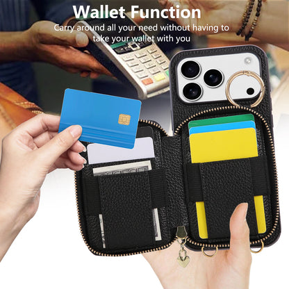Leather Crossbody Lanyard Phone Case  For iPhone