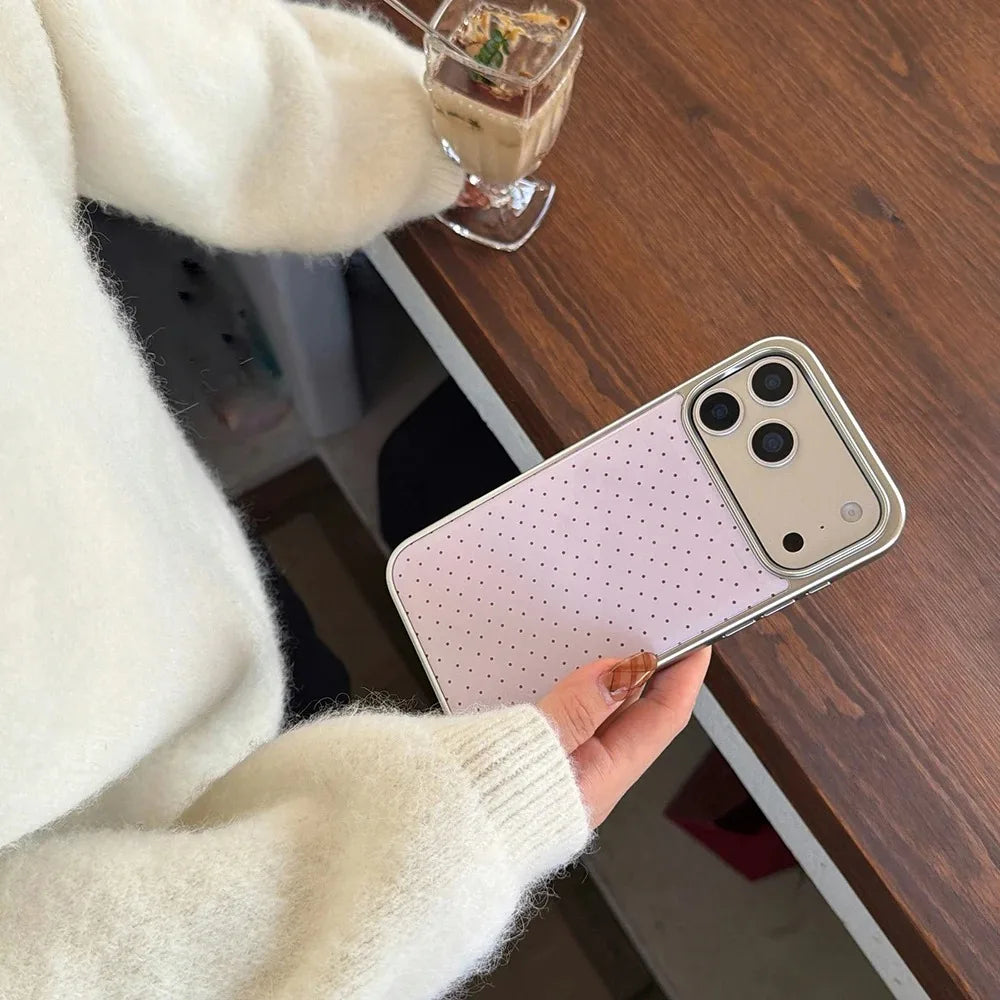 Candy Color Polka Dot Plating Case  For iPhone