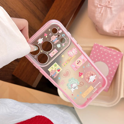 Korean Frosted Cartoon Lamb Pattern illustration Phone Case For iPhone