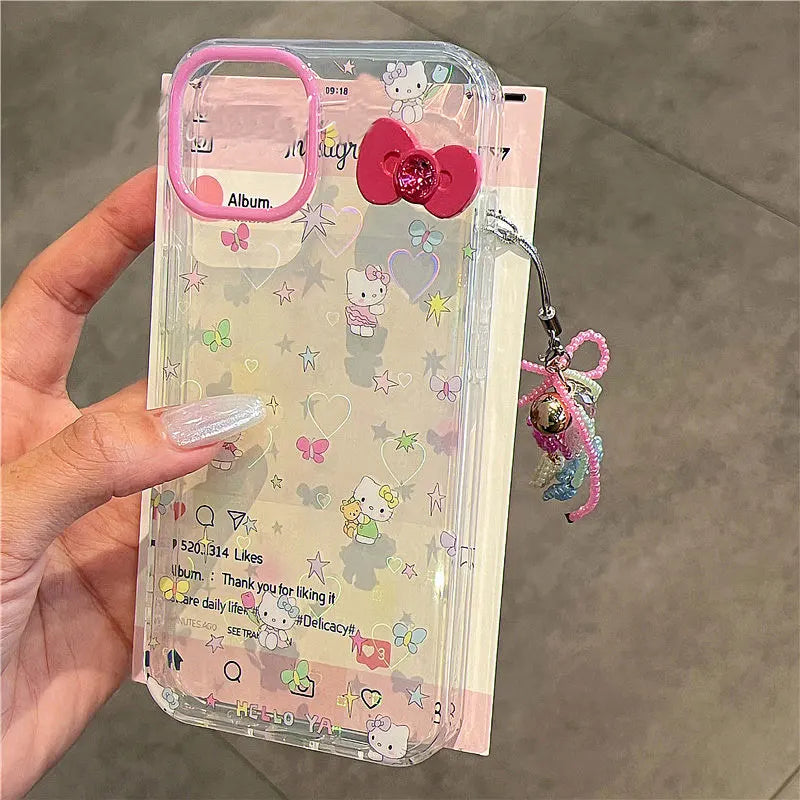 Hello Kitty Colorful Star Bow Phone Case For iPhone